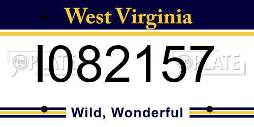 I082157 West Virginia License Plate