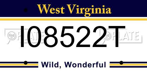 I08522T West Virginia License Plate