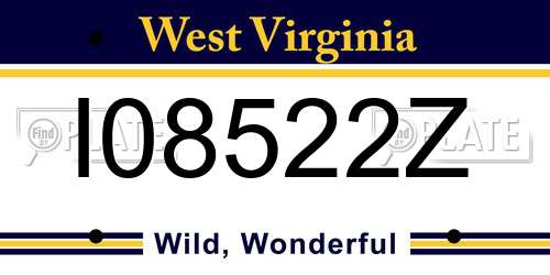 I08522Z West Virginia License Plate