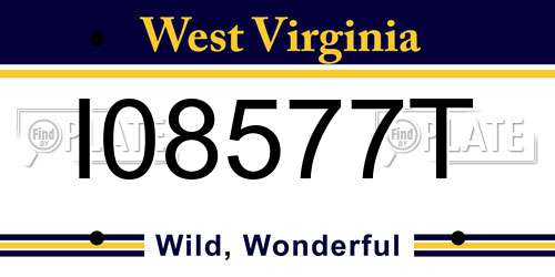 I08577T West Virginia License Plate