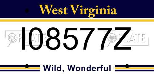 I08577Z West Virginia License Plate