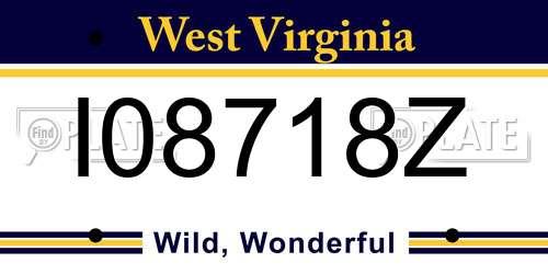 I08718Z West Virginia License Plate