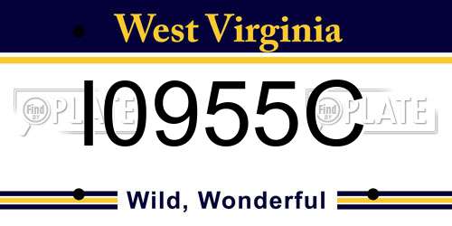 I0955C West Virginia License Plate