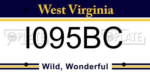 I095BC West Virginia License Plate