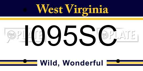 I095SC West Virginia License Plate