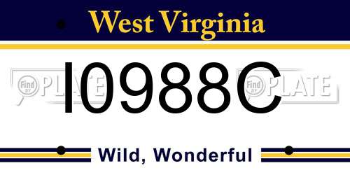 I0988C West Virginia License Plate