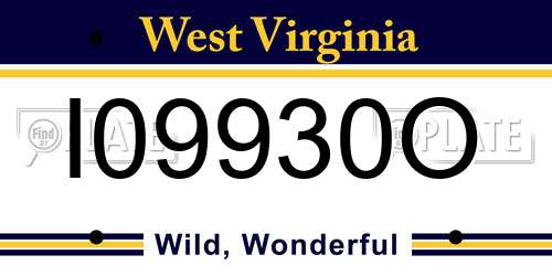 I09930O West Virginia License Plate