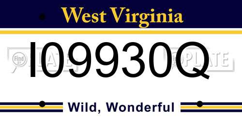 I09930Q West Virginia License Plate