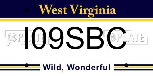 I09SBC West Virginia License Plate