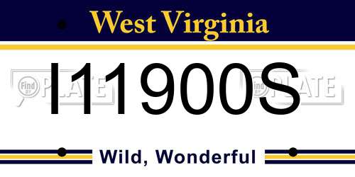 I11900S West Virginia License Plate