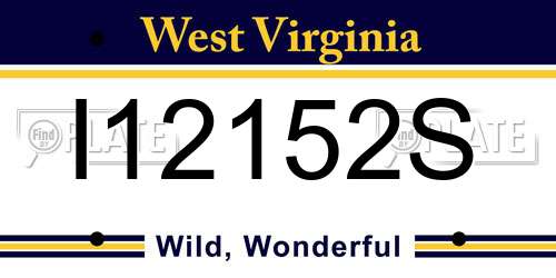 I12152S West Virginia License Plate