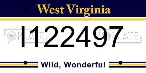 I122497 West Virginia License Plate