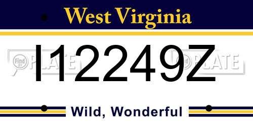 I12249Z West Virginia License Plate