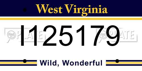 I125179 West Virginia License Plate