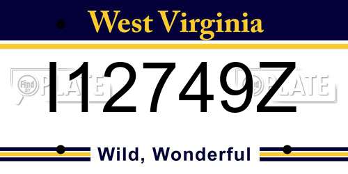 I12749Z West Virginia License Plate