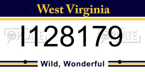 I128179 West Virginia License Plate