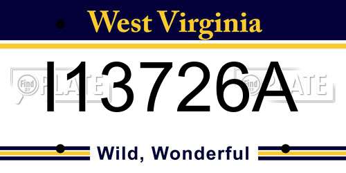 I13726A West Virginia License Plate