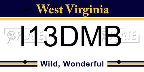 I13DMB West Virginia License Plate