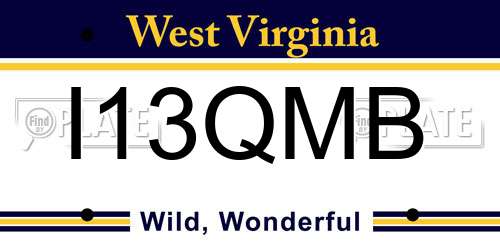 I13QMB West Virginia License Plate