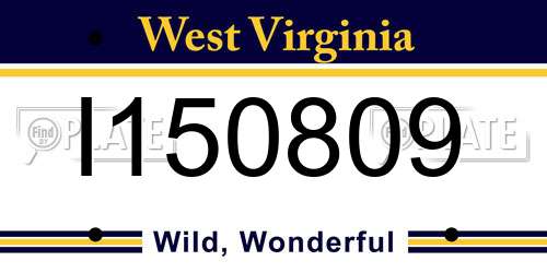 I150809 West Virginia License Plate