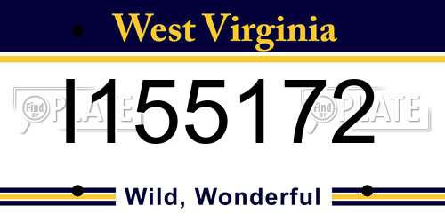 I155172 West Virginia License Plate