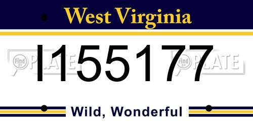 I155177 West Virginia License Plate