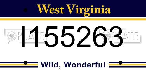 I155263 West Virginia License Plate