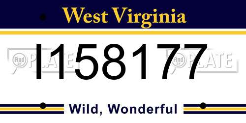 I158177 West Virginia License Plate