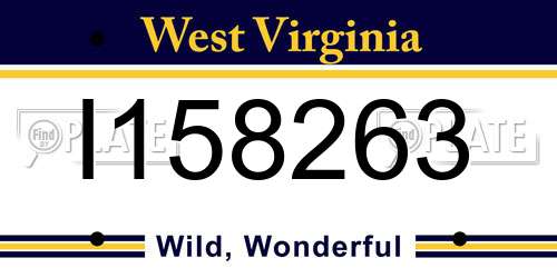 I158263 West Virginia License Plate
