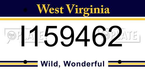 I159462 West Virginia License Plate