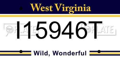 I15946T West Virginia License Plate