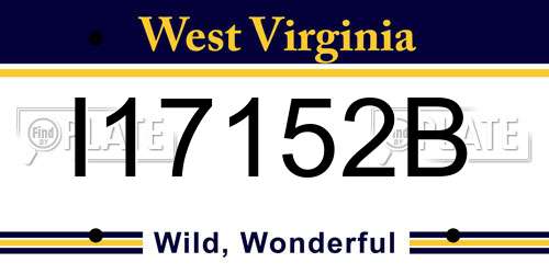 I17152B West Virginia License Plate