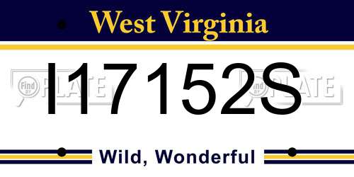 I17152S West Virginia License Plate