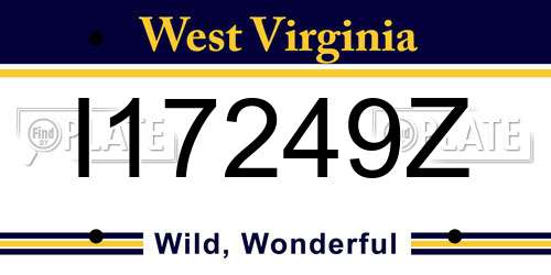 I17249Z West Virginia License Plate