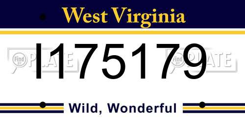 I175179 West Virginia License Plate
