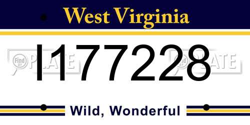 I177228 West Virginia License Plate