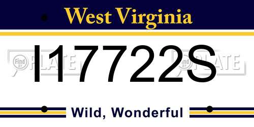 I17722S West Virginia License Plate