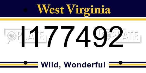 I177492 West Virginia License Plate