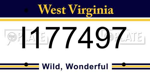 I177497 West Virginia License Plate