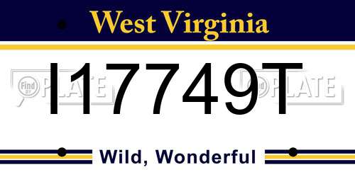 I17749T West Virginia License Plate