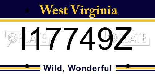 I17749Z West Virginia License Plate