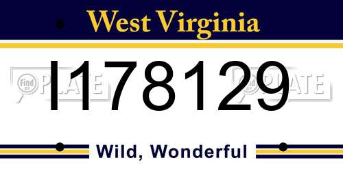 I178129 West Virginia License Plate