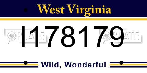 I178179 West Virginia License Plate