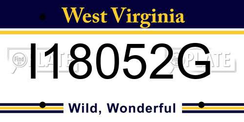 I18052G West Virginia License Plate