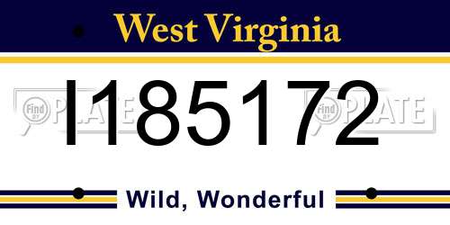 I185172 West Virginia License Plate