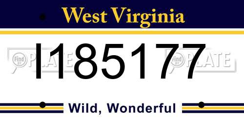 I185177 West Virginia License Plate