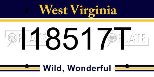 I18517T West Virginia License Plate