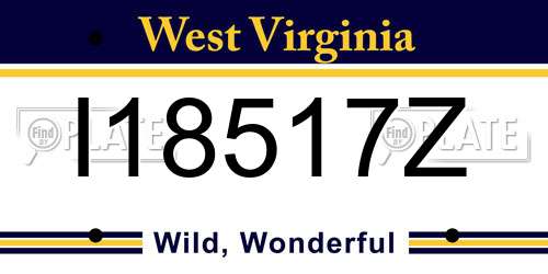 I18517Z West Virginia License Plate