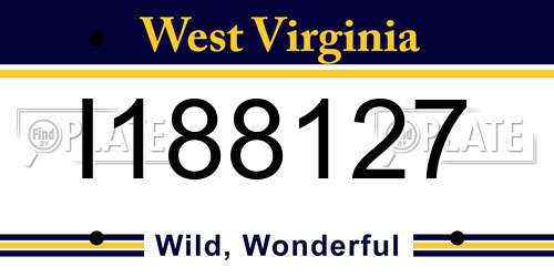 I188127 West Virginia License Plate