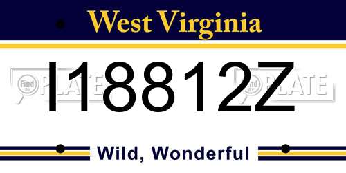 I18812Z West Virginia License Plate